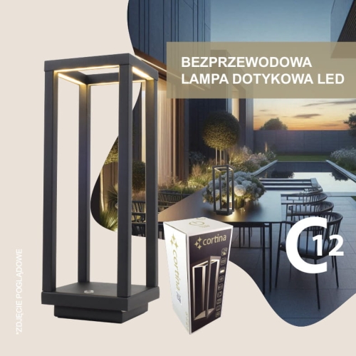 lampa w kształcie sześcianu, ramki szare, oryginalne opakowanie