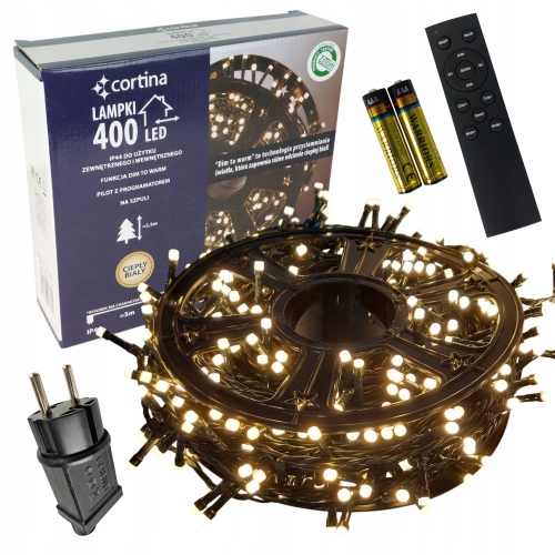 LAMPKI-CHOINKOWE-400LED-SZPULA-CIEPLY-BIALY-CHOINKA-PILOT-PRZYCIEMNIENIE.jpg
