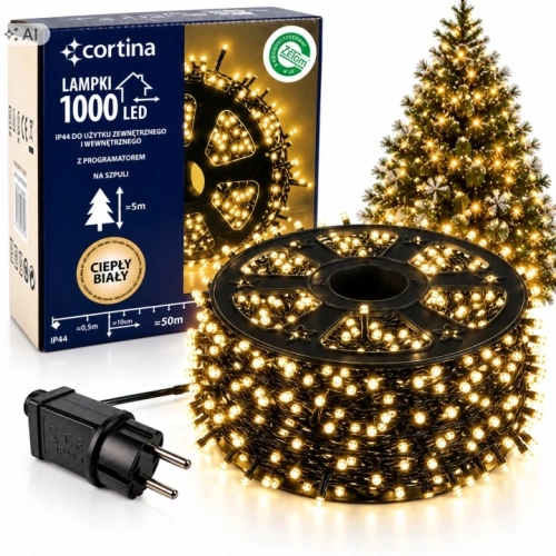 LAMPKI-CHOINKOWE-1000-LED-ATEST-51-5M-BIALE-CIEPLY-BIALY-PROGRAMY-CHOINKA.webp